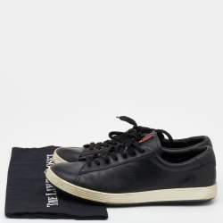 Pre Owned Prada Sport Black Leather Low Top Sneakers Size 42