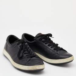 Pre Owned Prada Sport Black Leather Low Top Sneakers Size 42
