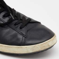 Pre Owned Prada Sport Black Leather Low Top Sneakers Size 42