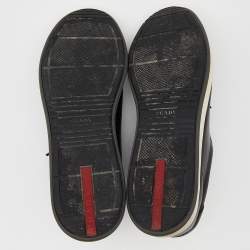 Pre Owned Prada Sport Black Leather Low Top Sneakers Size 42