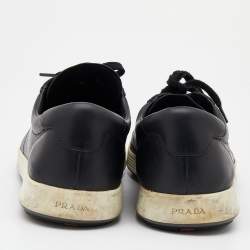 Pre Owned Prada Sport Black Leather Low Top Sneakers Size 42