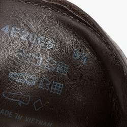 Pre Owned Prada Sport Brown Leather Logo Stripe Low Top Sneakers Size 43.5