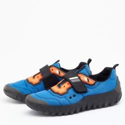 Pre Owned Prada Sport Multicolor Rubber And Nylon Velcro Strap Scuba Low Top Sneakers Size 41.5