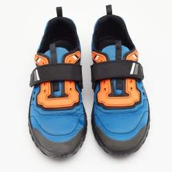 Pre Owned Prada Sport Multicolor Rubber And Nylon Velcro Strap Scuba Low Top Sneakers Size 41.5