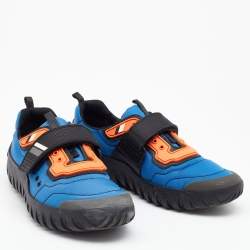 Pre Owned Prada Sport Multicolor Rubber And Nylon Velcro Strap Scuba Low Top Sneakers Size 41.5