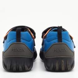Pre Owned Prada Sport Multicolor Rubber And Nylon Velcro Strap Scuba Low Top Sneakers Size 41.5