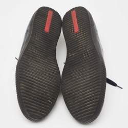 Pre Owned Prada Sport Navy Blue/Black Leather Lace-Up Sneakers Size 45.5