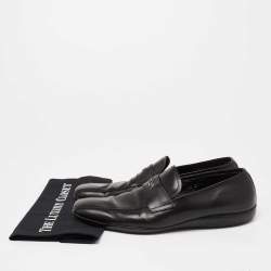 Prada Sport Black Leather Slip-On Loafers Size 42