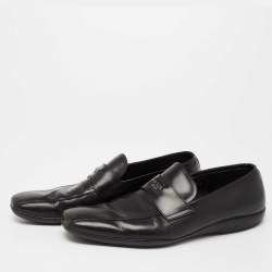 Prada Sport Black Leather Slip-On Loafers Size 42