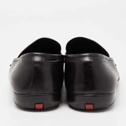 Prada Sport Black Leather Slip-On Loafers Size 42