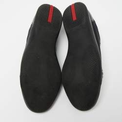 Pre Owned Prada Sport Black/Navy Blue/Black Leather And Nylon Low Top Sneakers Size 42.5