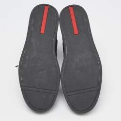 Pre Owned Prada Sport Navy Blue Patent and Leather High-Top Sneakers Size 44.5