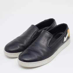 Pre Owned Prada Sport Black Leather Slip On Sneakers Size 41