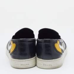 Pre Owned Prada Sport Black Leather Slip On Sneakers Size 41