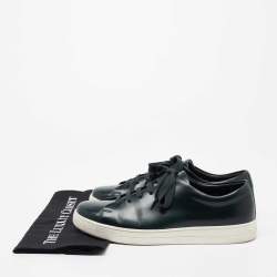 Prada Sport Dark Green Leather Low Top Sneakers Size 42
