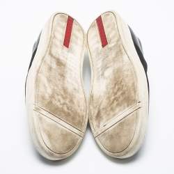Prada Sport Black Canvas and Leather Slip-On Sneakers Size 42