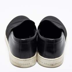 Prada Sport Black Canvas and Leather Slip-On Sneakers Size 42