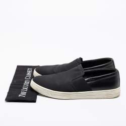 Prada Sport Black Canvas and Leather Slip-On Sneakers Size 42