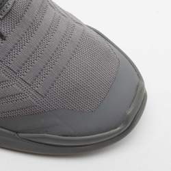 Pre Owned Prada Sport Grey Knit Fabric Low Top Sneakers Size 43