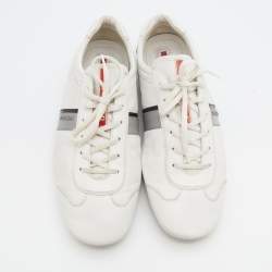Pre Owned Prada Sport White Leather Low Top Sneakers Size 42