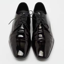 Pre Owned Prada Sport Black Patent Leather Lace-Up Derby Size 45