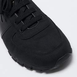 Pre Owned Prada Sport Black Canvas and Leather Low-Top Sneakers Size 42
