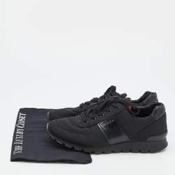Pre Owned Prada Sport Black Leather And Fabric Low Top Sneakers Size 40