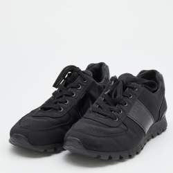 Pre Owned Prada Sport Black Leather And Fabric Low Top Sneakers Size 40