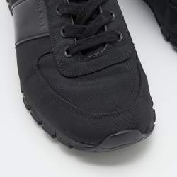 Pre Owned Prada Sport Black Leather And Fabric Low Top Sneakers Size 40