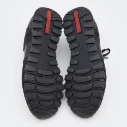 Pre Owned Prada Sport Black Leather And Fabric Low Top Sneakers Size 40