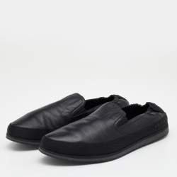 Pre Owned Prada Sport Black Leather Scrunch Slip On Sneakers Size 43