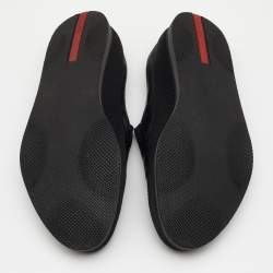 Pre Owned Prada Sport Black Leather Scrunch Slip On Sneakers Size 43