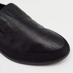 Pre Owned Prada Sport Black Leather Scrunch Slip On Sneakers Size 43