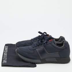 Pre Owned Prada Sport Navy Blue Nylon And Leather Low Top Sneakers Size 41