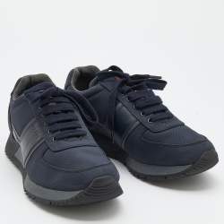 Pre Owned Prada Sport Navy Blue Nylon And Leather Low Top Sneakers Size 41