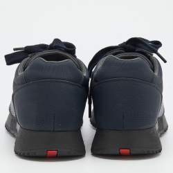 Pre Owned Prada Sport Navy Blue Nylon And Leather Low Top Sneakers Size 41