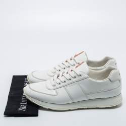 Pre Owned Prada Sport White Leather Low-Top Sneakers Size 43.5