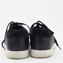 Prada Sport Black Leather and Suede Low Top Sneakers Size 42
