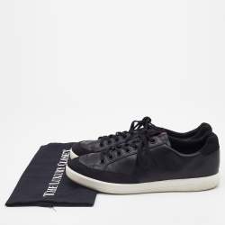 Prada Sport Black Leather and Suede Low Top Sneakers Size 42