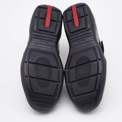 Pre Owned Prada Sport Patent Leather and Mesh Velcro Low Top Sneakers Size 38