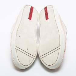 Pre Owned Prada Sport Beige Patent Leather Low Top Sneakers Size 41
