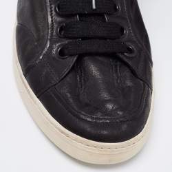 Pre Owned Prada Sport Black Leather High Top Sneakers Size 39