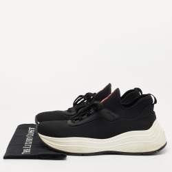 Prada Sport Black Mesh and Neoprene Low Top Sneakers Size 41