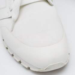 Pre Owned Prada Sport White Leather and Nylon Low Top Sneakers Size 43.5