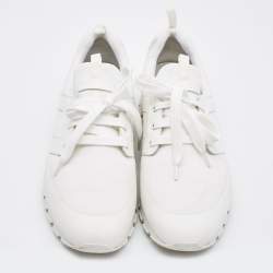 Pre Owned Prada Sport White Leather and Nylon Low Top Sneakers Size 43.5