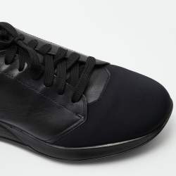 Pre Owned Prada Sport Leather and Neoprene Low Top Sneakers Size 43.5