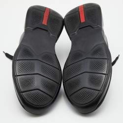 Pre Owned Prada Sport Leather and Neoprene Low Top Sneakers Size 43.5
