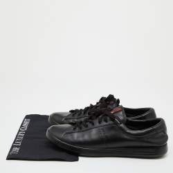 Pre Owned Prada Sport Black Leather Low Top Sneakers Size 43.5