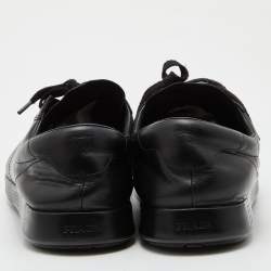 Pre Owned Prada Sport Black Leather Low Top Sneakers Size 43.5