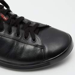 Pre Owned Prada Sport Black Leather Low Top Sneakers Size 43.5